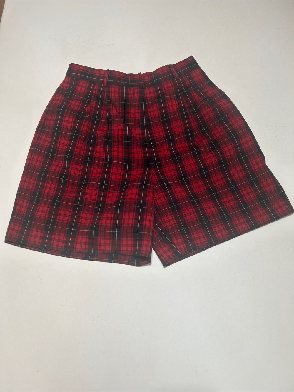Red Plaid Women’s Pro Golf Shorts Bermuda - Classic Tartan Style Sz 12 Retro
